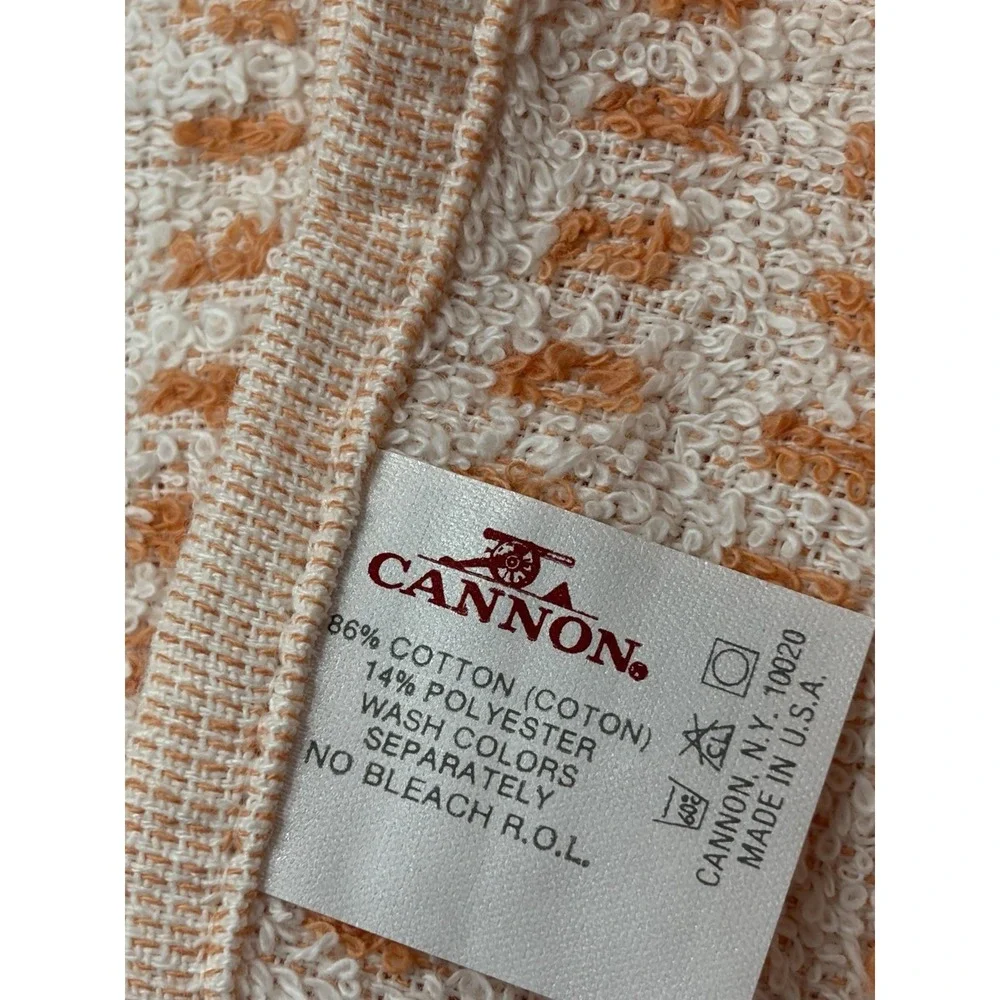 Cannon/St Mary's/Fieldcrest MillsPeach Bath Towel/Washcloth/Cotton Vtg Retro MCM
